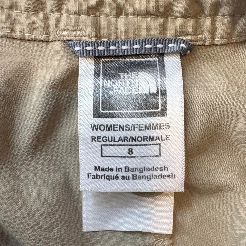 The North Face Womens Convertible Roll Up Hiking Pants Khaki Tan Size 8 Regular